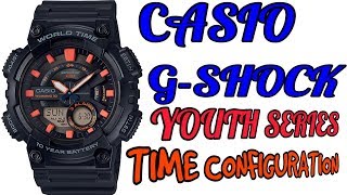 Casio GShock Youth Series Time Configuration [upl. by Lebazej]