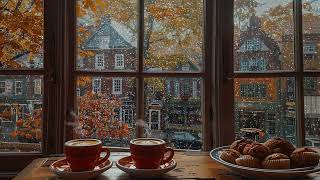 Relaxing Coffee Shop Vibes 🍂☕️ Rain amp Cafe Ambience for Focused Study [upl. by Nelrah]