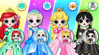 Elsa Wednesday amp Peach Become Princesses With Their Baby [upl. by Ikram]