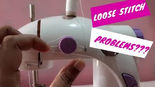 Thread Tension II Loose Stitch Problems in Mini Sewing Machine  Malayalam ll English Subtitles [upl. by Larimore]