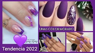 DISEÑOS DE UÑAS MORADAS 2022 TENDENCIAS uñasdecoradas diseñosdeuñas uñas2022 tendenciaenuñas [upl. by Princess]