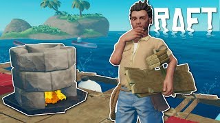 BUILDING A COLLECTION NET RAFT  Raft Multiplayer Gameplay  Survival Raft Building Game [upl. by Ardnala]