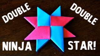 How to Make a Double Ninja Star DIST8  Origami [upl. by Natsirt833]