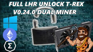 LHR FULL Unlock RTX 3060 TREX MINER V0240  In Windows Dual Mining [upl. by Natsirt995]