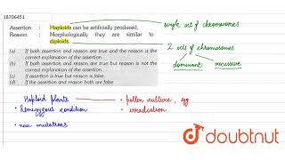 Assertion  Haploids can be artificially produced ReasonMorphologically they are similar to [upl. by Eekcaj]