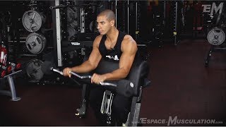 Curl barre pronation au Larry Scott  Exercice de Musculation Biceps [upl. by Adnuhsed]