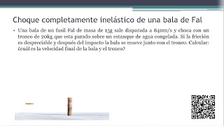 COLISIONES PERFECTAMENTE INELASTICAS ejercicios resueltos N°2 CHOQUE INELASTICO BALA DE FAL [upl. by Adnorhs]