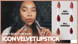 NEW Fenty Beauty Icon Velvet Liquid Lipstick Try On  Comparing Original Shades [upl. by Masson]