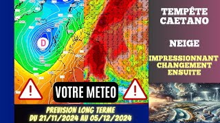 INCROYABLE TEMPETE CAETANONEIGE IMPRESSIONNANT CHANGEMENT ENSUITE PREVISION LONG TERME 15 JOURS [upl. by Rossner315]