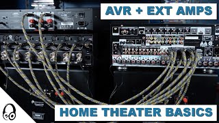 EXTERNAL AMP CONNECTION  Home Theater Basics  Denon  Marantz  Emotiva  Outlaw Audio [upl. by Elrod]