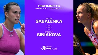 Aryna Sabalenka vs Katerina Siniakova  2024 Wuhan Round 2  WTA Match Highlights [upl. by Repotsirhc]