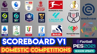 PES 2021 Scoreboard Pack v1 Domestic Competitions Update 2024 [upl. by Vierno112]