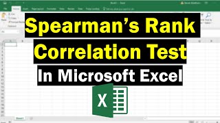 Perform A Spearmans Rank Correlation Test In Excel [upl. by Nyleve995]