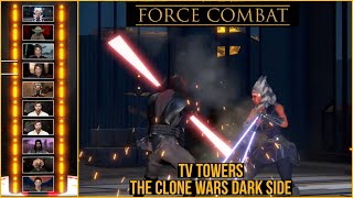 FORCE COMBAT STAR WARS FIGHTING GAME TV TOWERS THE CLONE WARS DARK SIDE [upl. by Echo]