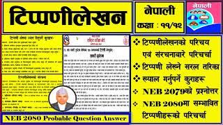 NEB  2081 IMP Tippani Lekhan NEB amp CDC Question Paper Solution New Course  2079 [upl. by Yruok]