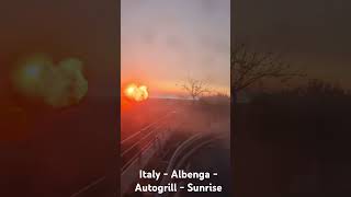 Sunrise  Italy  Albenga  Autogrill kaziu busiarz busiarze driver parking truck transport [upl. by Normi]