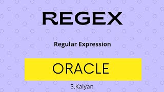 Regular Expression  REGEX ORACLE SQL  SQL [upl. by Aita]