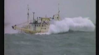 Beam trawler in bad weather [upl. by Ahsikan]