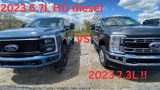 2023 Ford F350 7 3l vs F350 6 7l HO highway MPG [upl. by Dyer859]