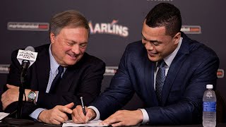 Giancarlo Stanton signs megaextension with Miami [upl. by Aborn447]