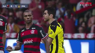 FLAMENGO X PENAROL AO VIVO GAME PLAY DE PES 2021 DERROTA DO FLAMENGO [upl. by Birkner]