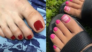 Elegant and beautiful design of shiny toe nails art ideas💡Latest pedicure colors for ladies 2024 [upl. by Notnirt239]