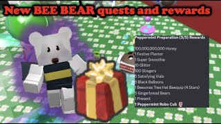 NEW bee bear quests 15 PEPPERMINT CUB BUDDY Quests and Rewards Bee Swarm Simulator [upl. by Hoffmann308]