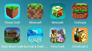 Planet Craft Minecraft Minicraft Craftopia Multi Block Craft Survival Craft Poney Craft [upl. by Vinnie]