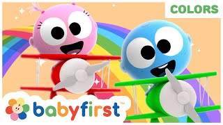 Learn colors amp Fruits w GooGoo amp Gaagaa  Coloring airplanes for Kids  Fun learning  Baby First TV [upl. by Sacrod]