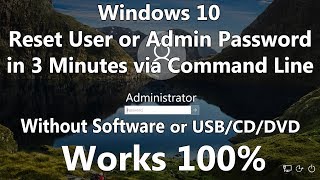 2024 Reset Windows 10 Password without Software or Bootable Media using only Command Line [upl. by Ayana]