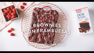 Brownies con Frambuesas  Receta Brownie de Chocolate casero fácil y rápido [upl. by Anaej]