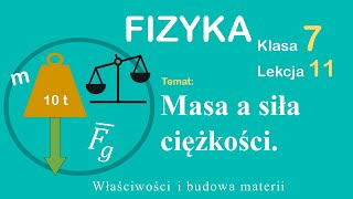 Fizyka Klasa 7 Lekcja 11 Masa a siła ciężkości [upl. by Lluj105]