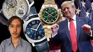 3 Montres pour la Victoire du Président Trump Rolex Panerai RGM [upl. by Ahsyekat]