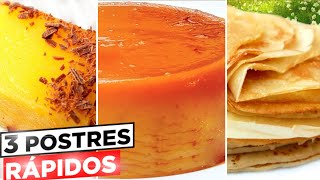 3 POSTRES RÁPIDOS y SIN HORNO 🥧😋🍩 LAS RECETAS MÁS RICAS y FÁCILES [upl. by Sully316]