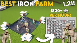 Minecraft BEST Iron Farm 121  Iron Farm Tutorial  1800 Perh [upl. by Yessak]