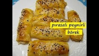 hazır yufkadan pırasalı peynirli börek nasıl yapılır  lezzet dünyası [upl. by Kokaras]