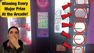 CLEANED OUT Winning EVERY MAJOR PRIZE from the Prize Hub at the Arcade [upl. by Ecnaiva408]