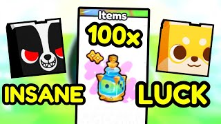 I Used 100 INSTANT LUCK POTIONS 3 In PETS GO And GOT THIS [upl. by Netsruk985]