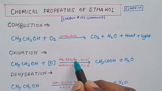 Chemical Properties of ETHANOL class10 Carbon and its compound chemistry chemicalreaction cbse [upl. by Christianna]