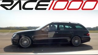 Mercedes E55 AMG vs Mercedes CLK 63 AMG  ROLL RACE [upl. by Drapehs]