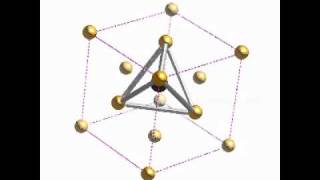 Carbon atom in tetrahedral interstice in Austenite in Steel [upl. by Nivag]