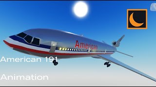 AA191 Roblox Crash Animation my first plane crash animation on moon animator [upl. by Rome864]