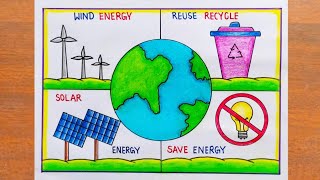 Save Energy Drawing  World Energy Conservation Day Poster Drawing Easy Energy Conservation Drawing [upl. by Annmaria]