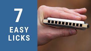 7 Easy Blues Harmonica Licks  C Harmonica Lesson  Free harp tab [upl. by Bryanty]