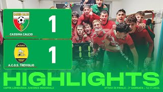 Cassina Calcio  ACOS Treviglio 11  Gol amp Highlights  Coppa Lombardia Juniores Regionale 202425 [upl. by Enelia]