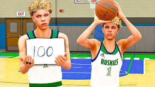 LAMELO BALL 100 POINT CHALLENGE IN HIGH SCHOOL HOOPS 2K22 [upl. by Kania250]