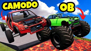 OB amp I Jumped UPGRADED Cars on a Downhill Track in BeamNG Drive Mods [upl. by Adeehsar]