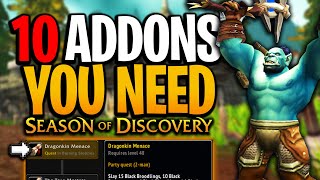 10 Addons You ABSOLUTELY NEED in Classic WoW Season of Discovery [upl. by Eeimaj963]