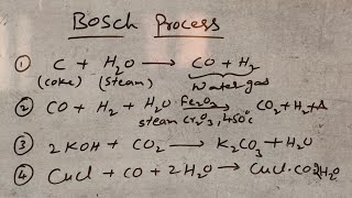 Bosch process  Dr JMR Chemistry [upl. by Aniroc]