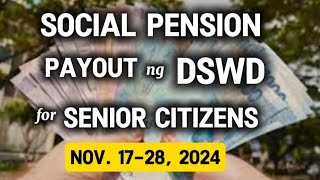 ✅SOCIAL PENSION PAYOUT FOR SENIORS NOV 1728 2024 [upl. by Rusty625]